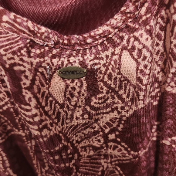 O Neill Maroon Spaghetti Strap Maxi Dress Size M Beach Resort Vacation - Picture 6 of 7